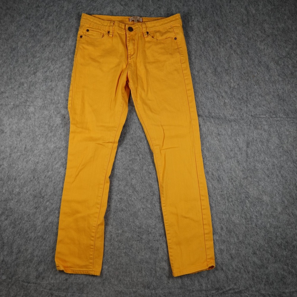 Sanctuary Pants Women 29 Yellow Stretch Cotton Slim Straight Leg Casual Fall
